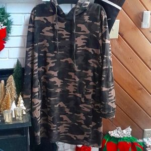 Camouflage sweater dress